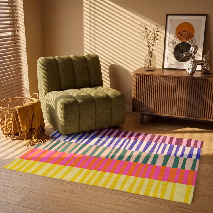 Vloerkleed - Patroon - Strepen - Abstract - Modern - Kleurrijk — 2