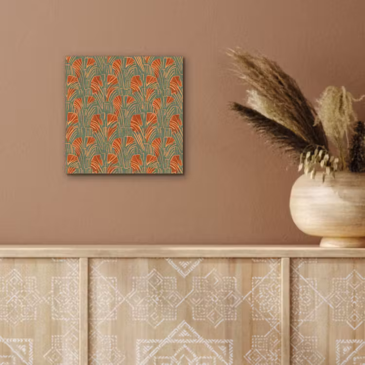 Aluminium schilderij - Groen - Terracotta - Deco - Waaiers — 5
