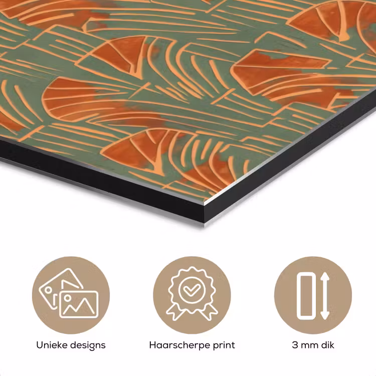 Aluminium schilderij - Groen - Terracotta - Deco - Waaiers — 7