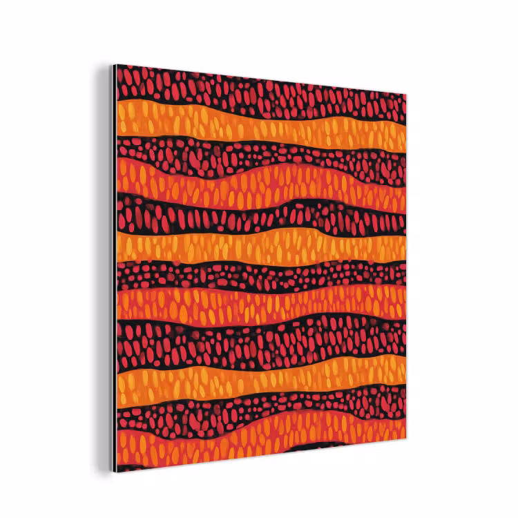Aluminium schilderij - Oranje - Roze - Expressief - Patroon — 1