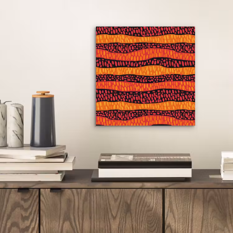 Aluminium schilderij - Oranje - Roze - Expressief - Patroon — 2