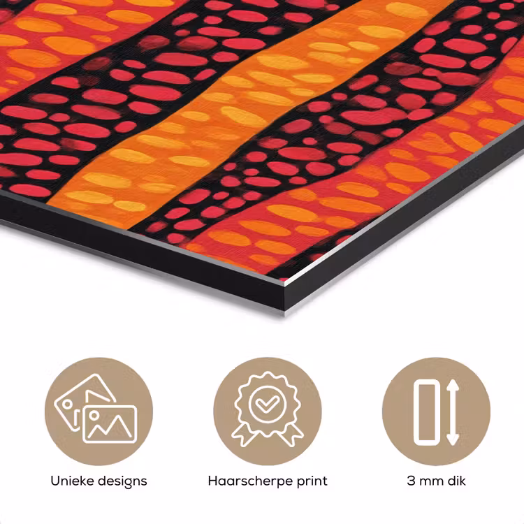 Aluminium schilderij - Oranje - Roze - Expressief - Patroon — 7
