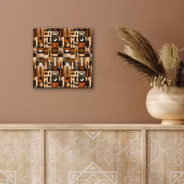 Aluminium schilderij - Terracotta - Geometrisch - Mid-Century - Patroon — 5