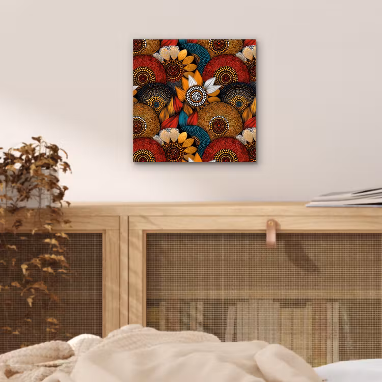 Aluminium schilderij - Kleurrijk - Aboriginal - Dot Painting - Botanisch - Patroon — 4