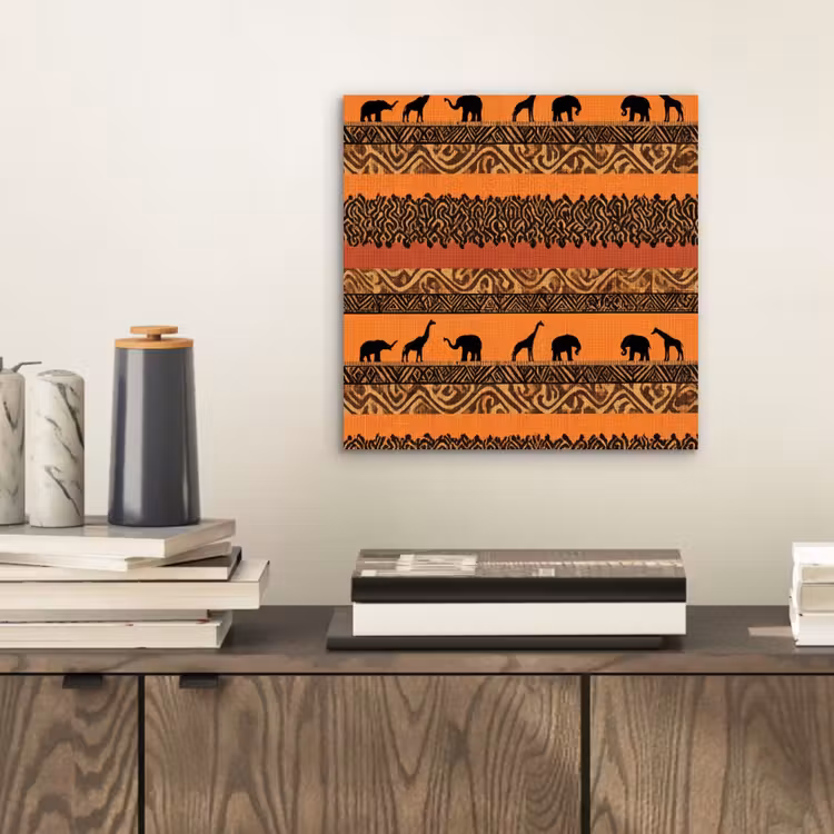 Aluminium schilderij - Oranje - Safari - Afrikaans - Dieren - Patroon — 2