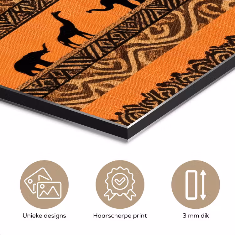 Aluminium schilderij - Oranje - Safari - Afrikaans - Dieren - Patroon — 7