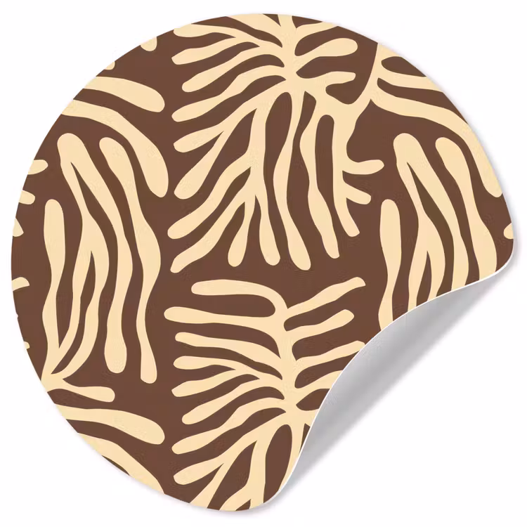 Behangcirkel - Bruin - Koraal - Expressief - Patroon — 1