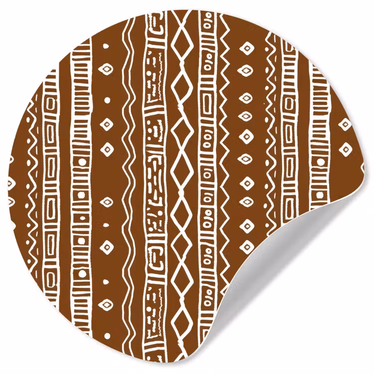Behangcirkel - Chocoladebruin - Etnisch - Tribaal - Patroon — 1