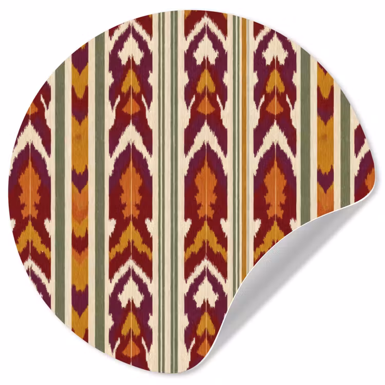 Behangcirkel - Ikat - Bordeauxrood - Etnisch - Patroon — 1