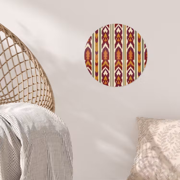 Behangcirkel - Ikat - Bordeauxrood - Etnisch - Patroon — 5