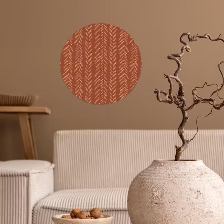 Behangcirkel - Terracotta - Visgraat - Ambachtelijk - Patroon — 2