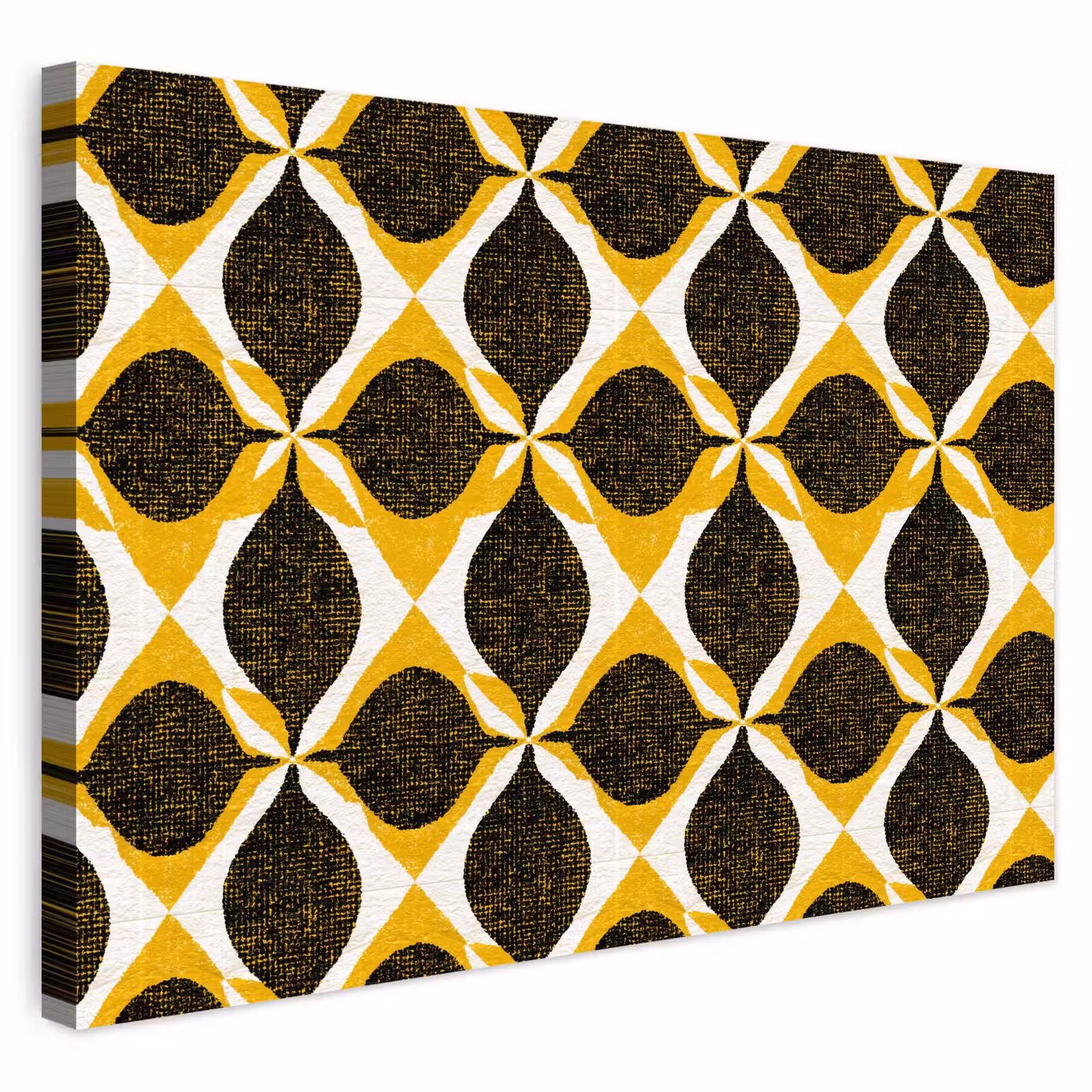 Buiten canvas - Geel - Zwart - Geometrisch - Retro - Textuur — 1