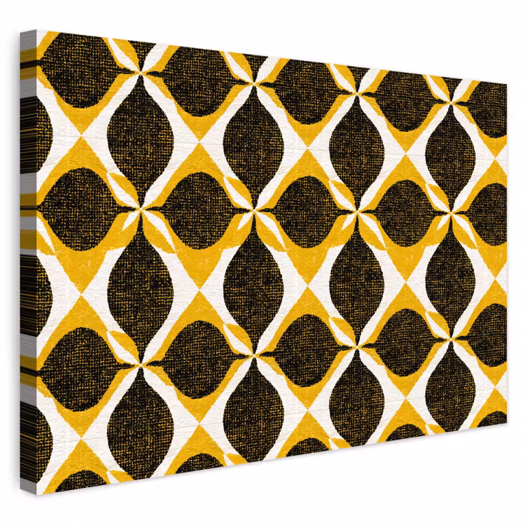 Buiten canvas - Geel - Zwart - Geometrisch - Retro - Textuur — 1
