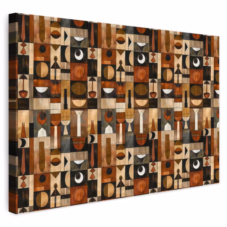 Buiten canvas - Terracotta - Geometrisch - Mid-Century - Patroon — 1