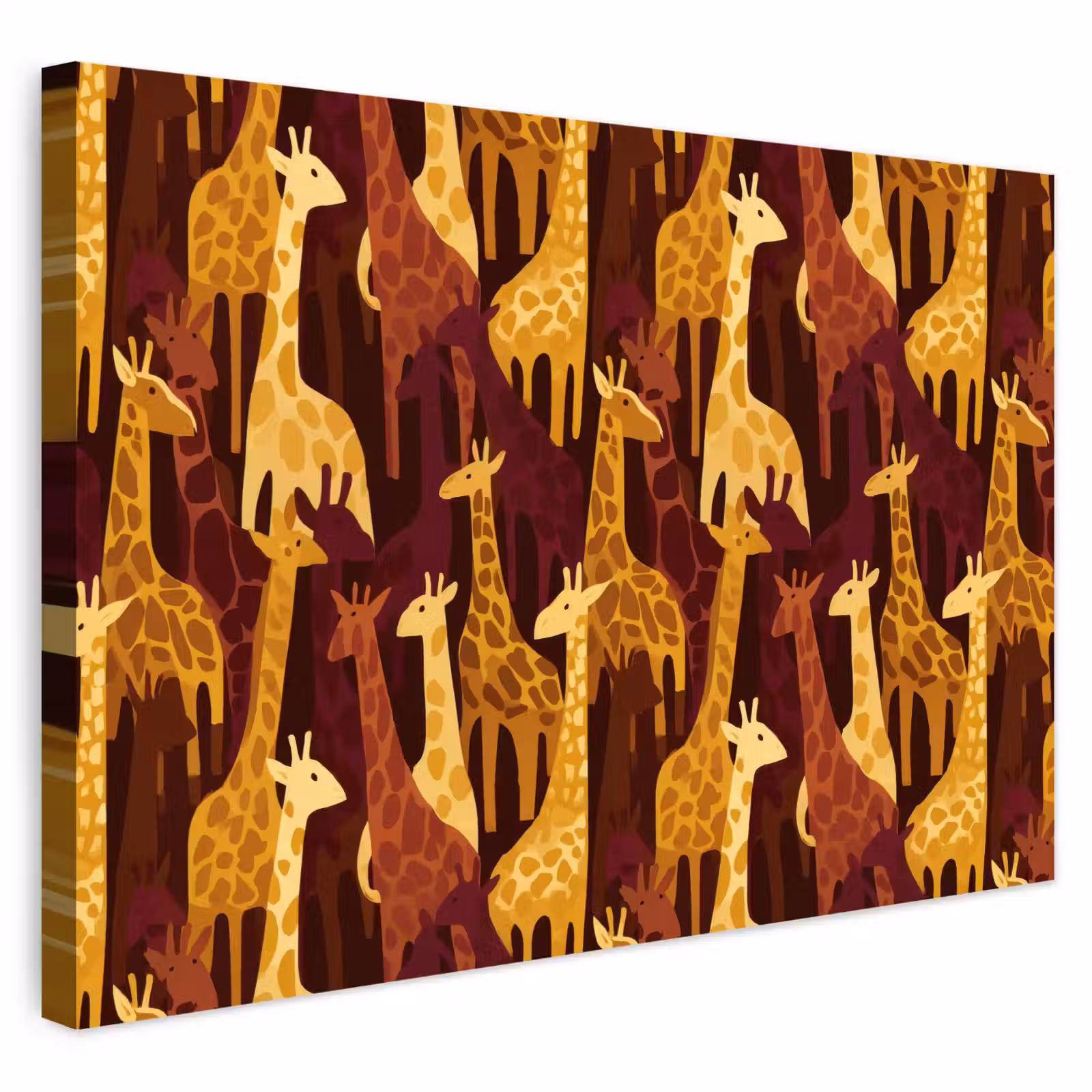 Buiten canvas - Bruin - Giraffen - Safari - Patroon — 1