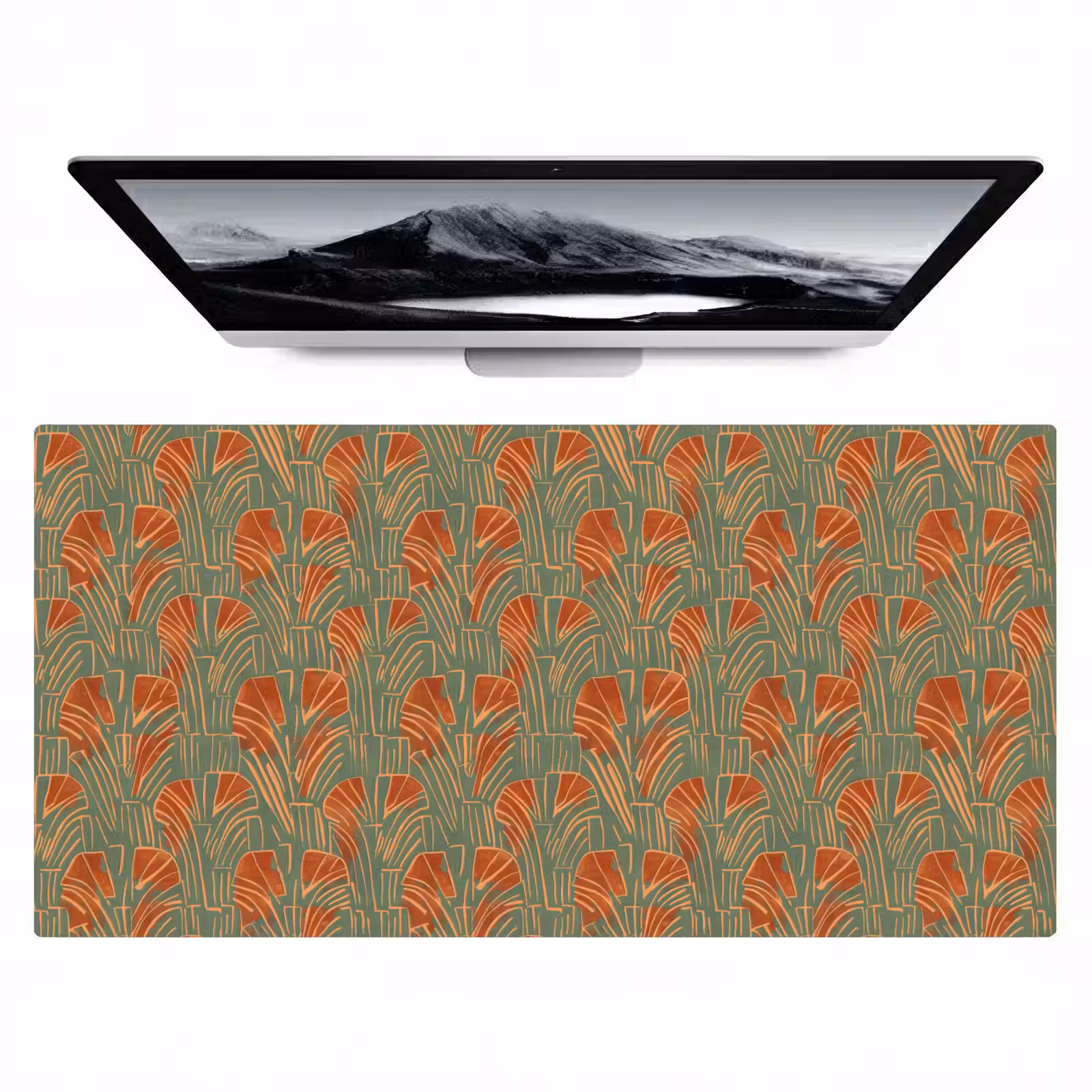 Bureau onderlegger - Groen - Terracotta - Deco - Waaiers — 1