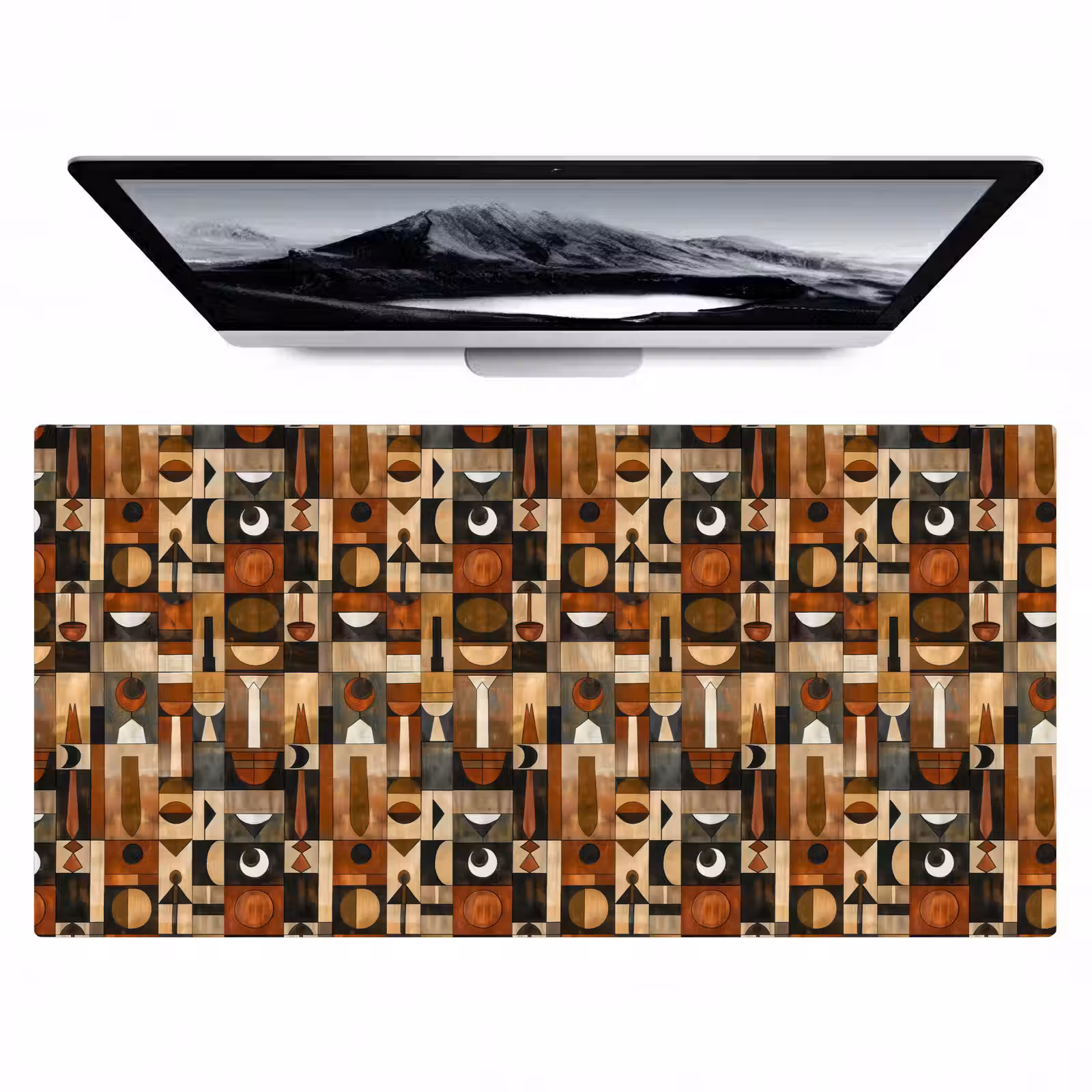 Bureau onderlegger - Terracotta - Geometrisch - Mid-Century - Patroon — 1
