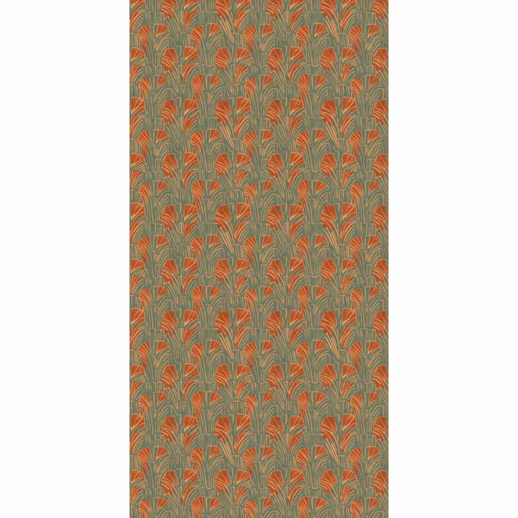 Behang - Groen - Terracotta - Deco - Waaiers — 2