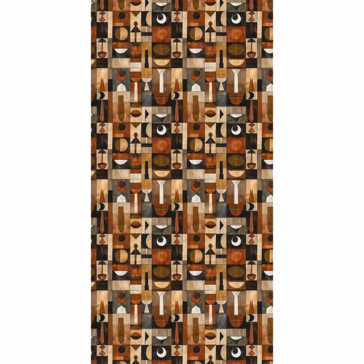 Behang - Terracotta - Geometrisch - Mid-Century - Patroon — 2