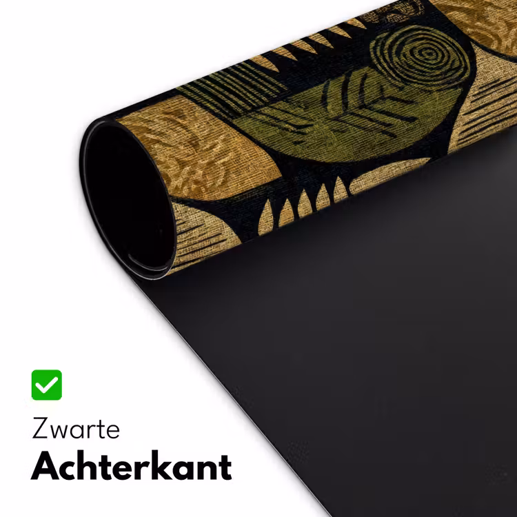 Bureau onderlegger - Zwart - Okergeel - Botanisch - Textuur — 5