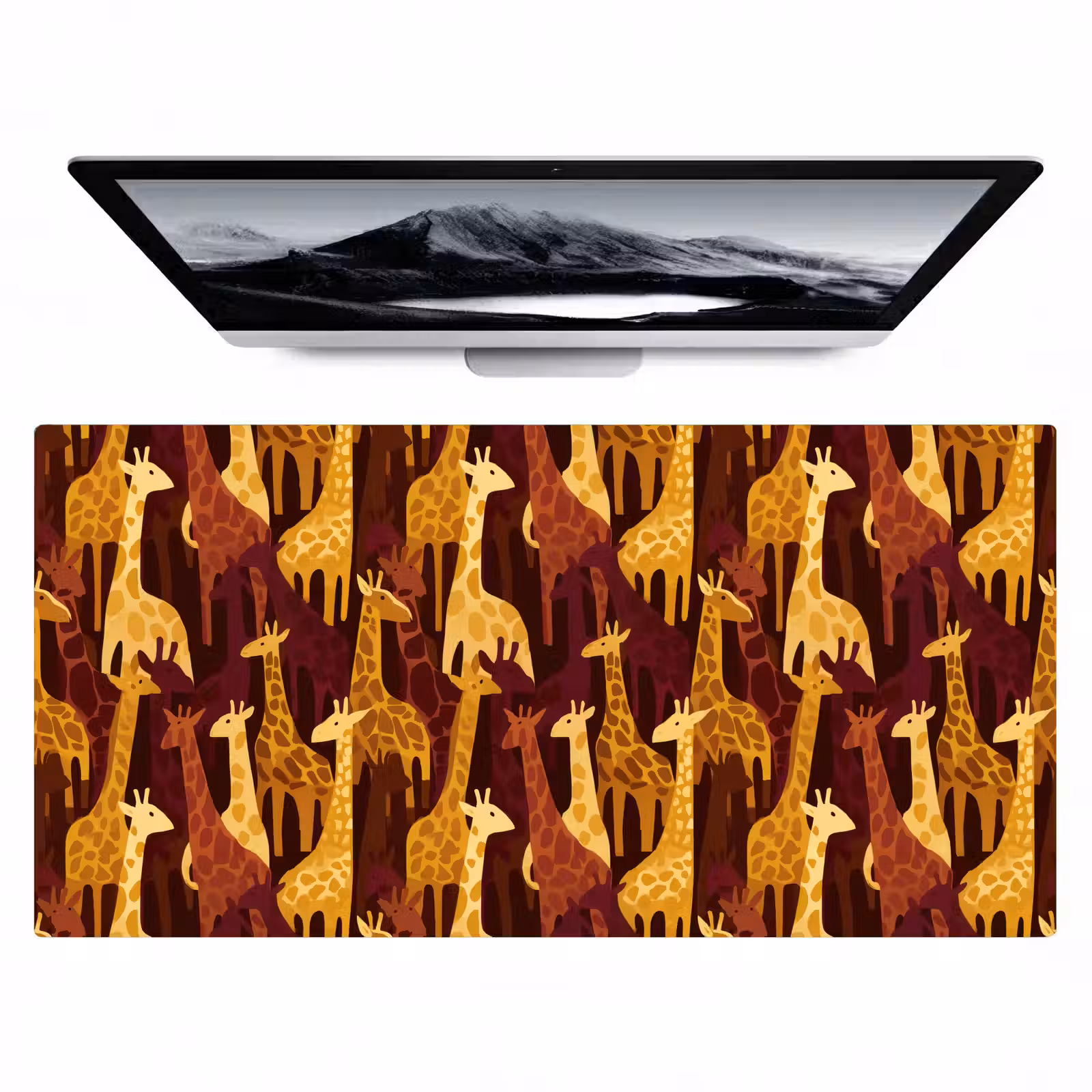 Bureau onderlegger - Bruin - Giraffen - Safari - Patroon — 1