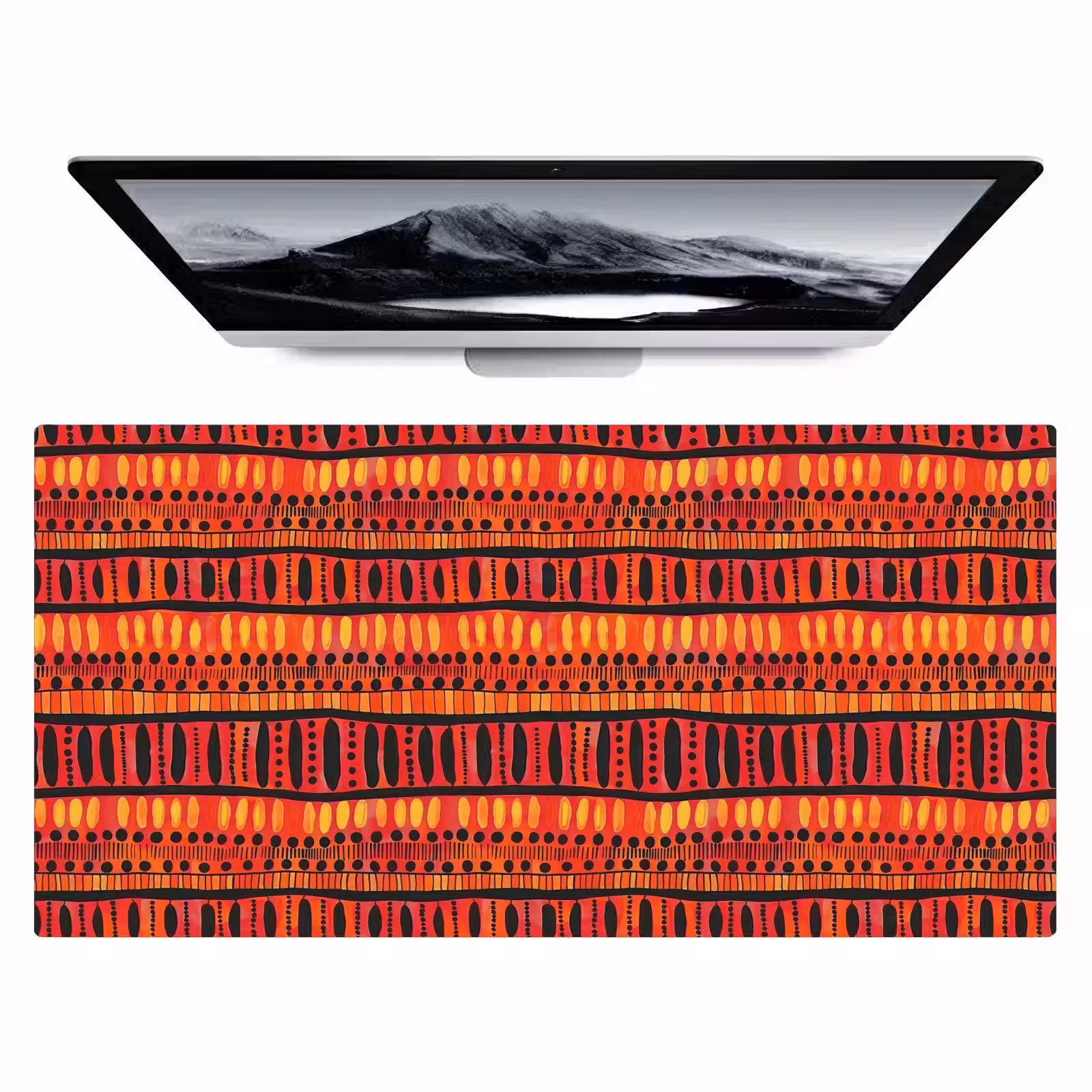 Bureau onderlegger - Rood - Oranje - Etnisch - Expressief - Patroon — 1