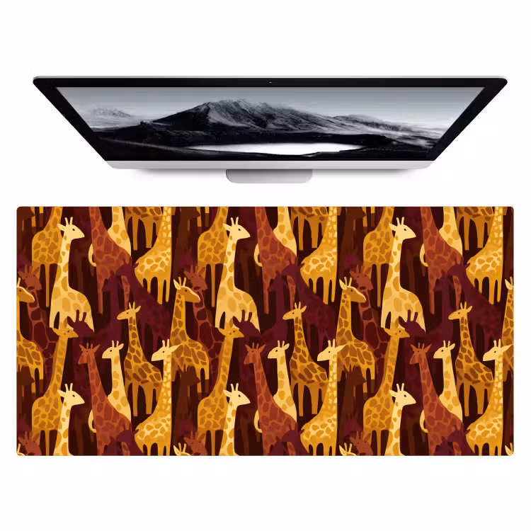 Bureau onderlegger - Bruin - Giraffen - Safari - Patroon — 1