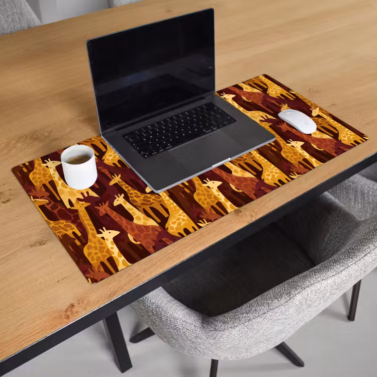 Bureau onderlegger - Bruin - Giraffen - Safari - Patroon — 3