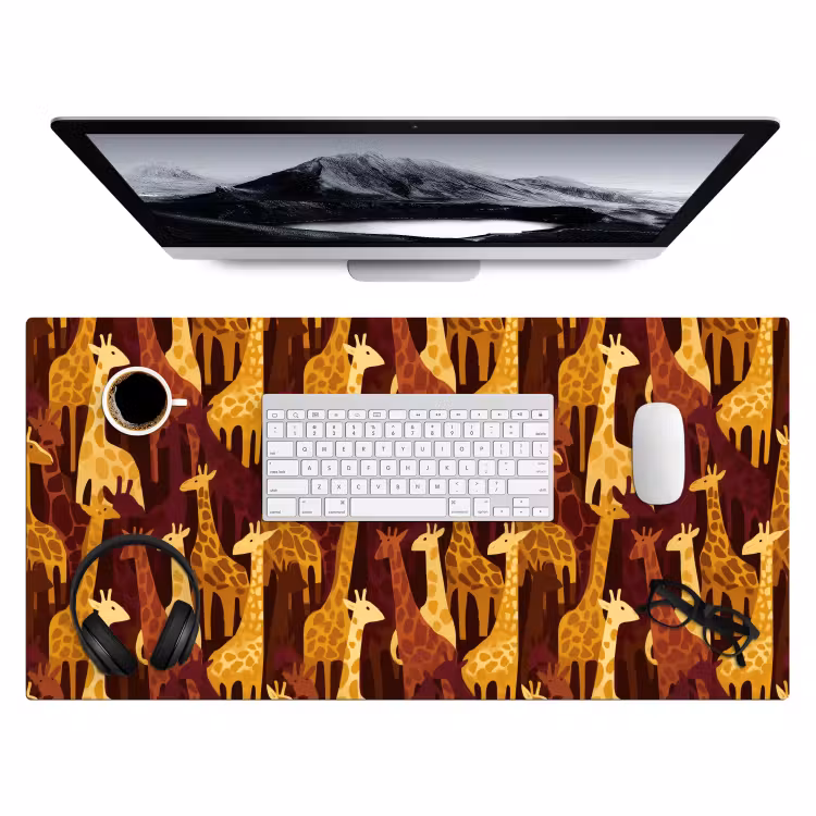 Bureau onderlegger - Bruin - Giraffen - Safari - Patroon — 4