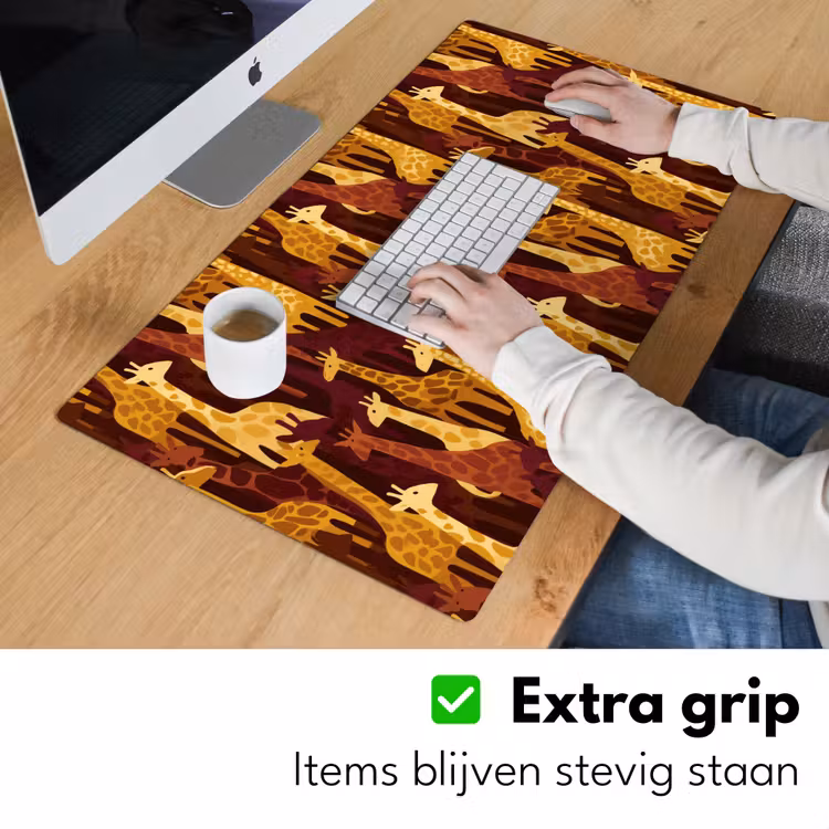 Bureau onderlegger - Bruin - Giraffen - Safari - Patroon — 6