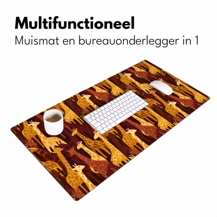Bureau onderlegger - Bruin - Giraffen - Safari - Patroon — 7
