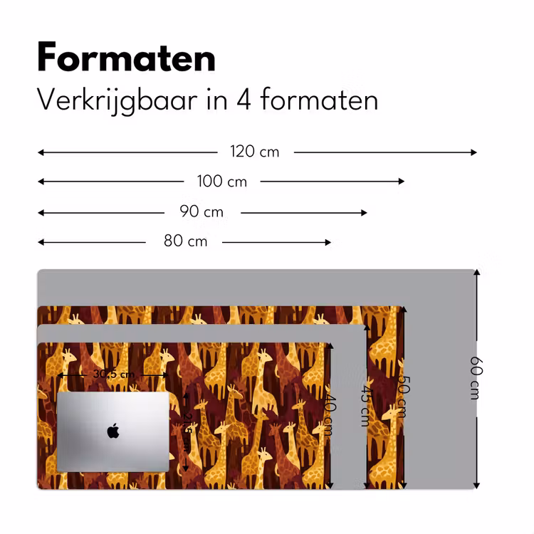 Bureau onderlegger - Bruin - Giraffen - Safari - Patroon — 8