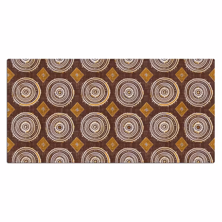 Bureau onderlegger - Chocoladebruin - Etnisch - Tribaal - Cirkels - Patroon — 2