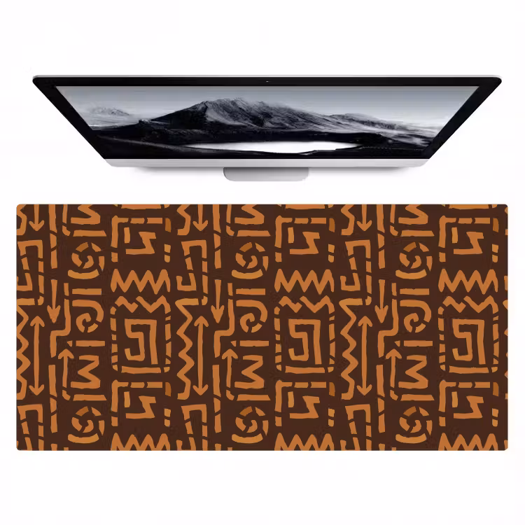 Bureau onderlegger - Chocoladebruin - Etnisch - Tribaal - Symbolen — 1
