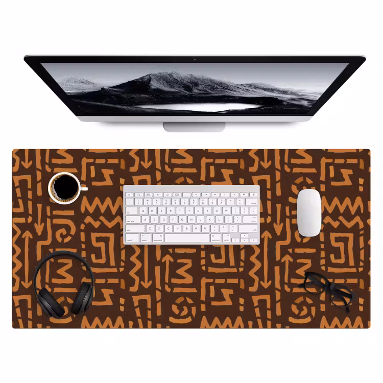 Bureau onderlegger - Chocoladebruin - Etnisch - Tribaal - Symbolen — 4