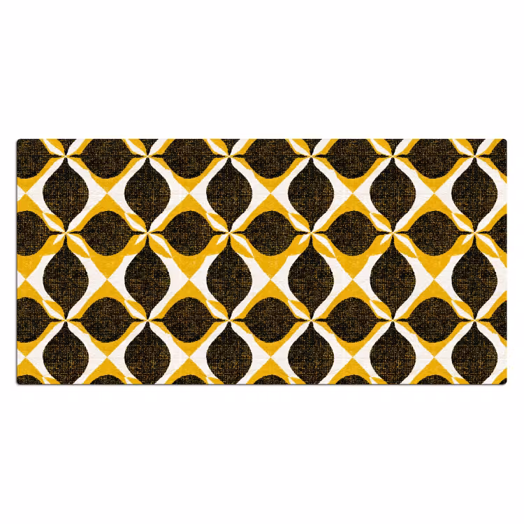 Bureau onderlegger - Geel - Zwart - Geometrisch - Retro - Textuur — 2