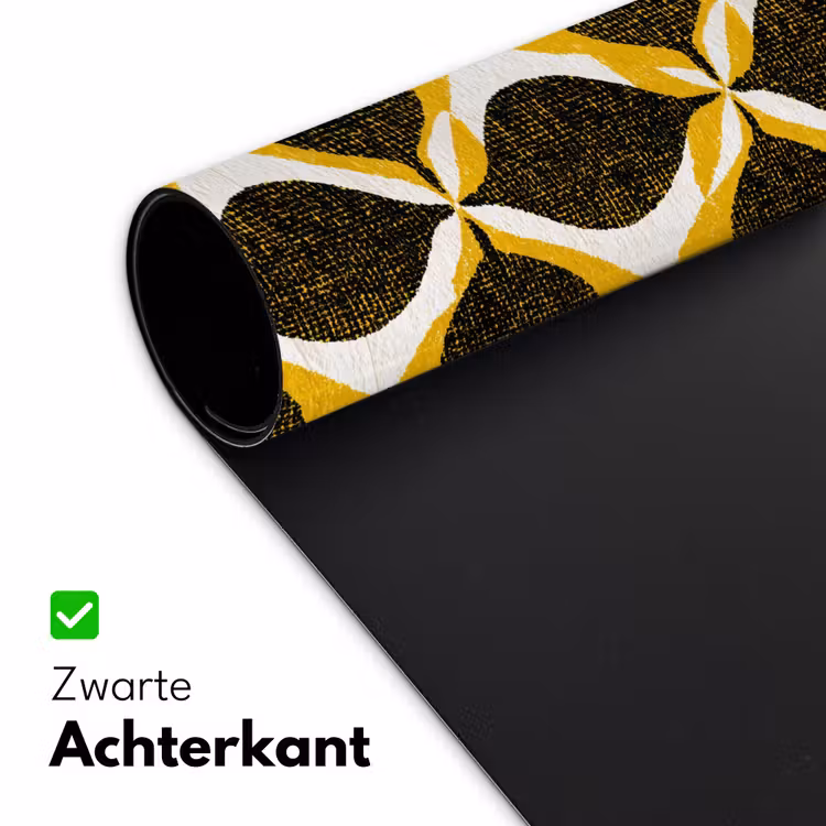 Bureau onderlegger - Geel - Zwart - Geometrisch - Retro - Textuur — 5