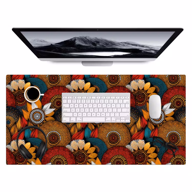 Bureau onderlegger - Kleurrijk - Aboriginal - Dot Painting - Botanisch - Patroon — 4