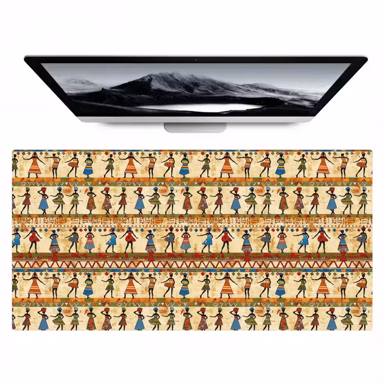 Bureau onderlegger - Kleurrijk - Afrikaans - Etnisch - Dansende Vrouwen - Patroon — 1