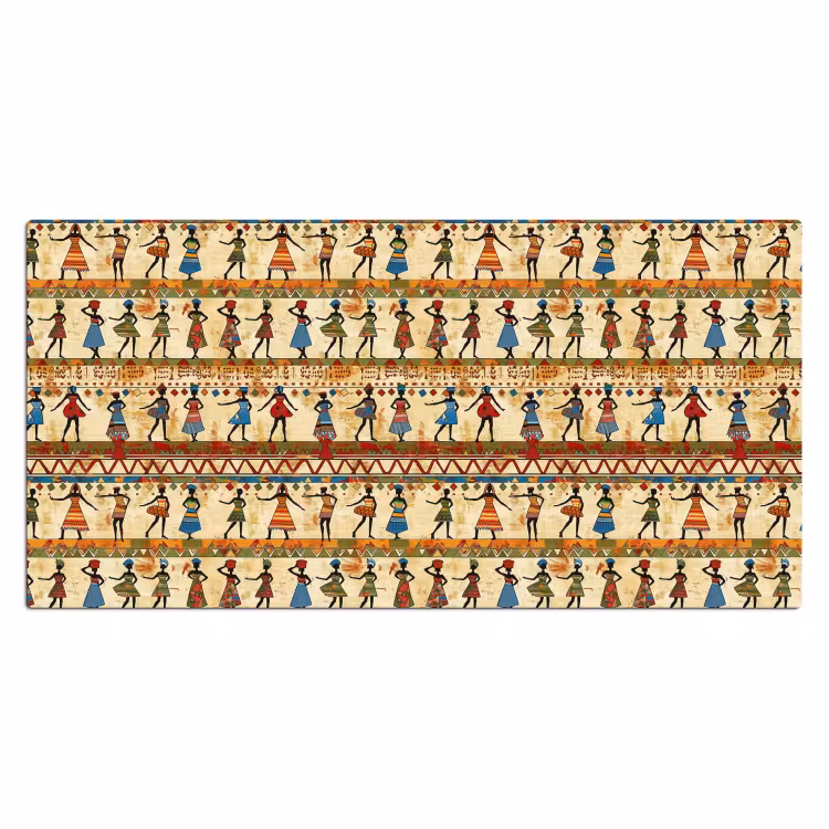 Bureau onderlegger - Kleurrijk - Afrikaans - Etnisch - Dansende Vrouwen - Patroon — 2
