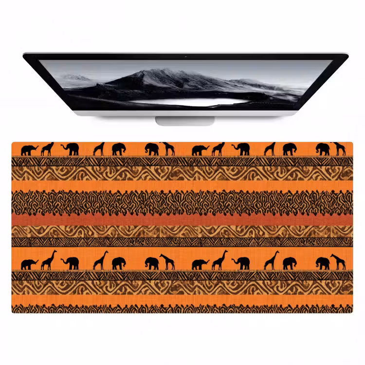 Bureau onderlegger - Oranje - Safari - Afrikaans - Dieren - Patroon — 1