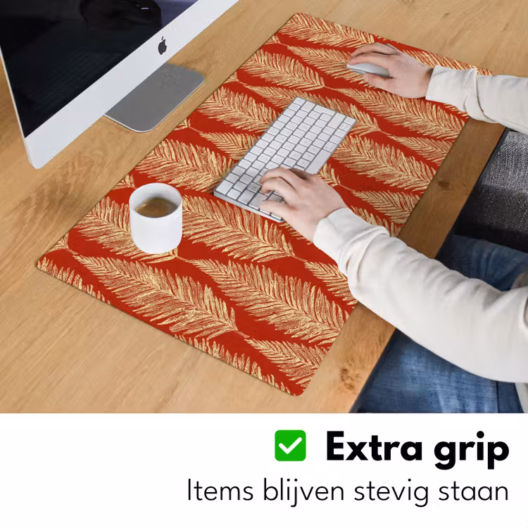 Bureau onderlegger - Rood - Botanisch - Varen - Patroon — 6