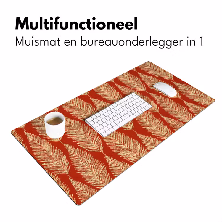 Bureau onderlegger - Rood - Botanisch - Varen - Patroon — 7
