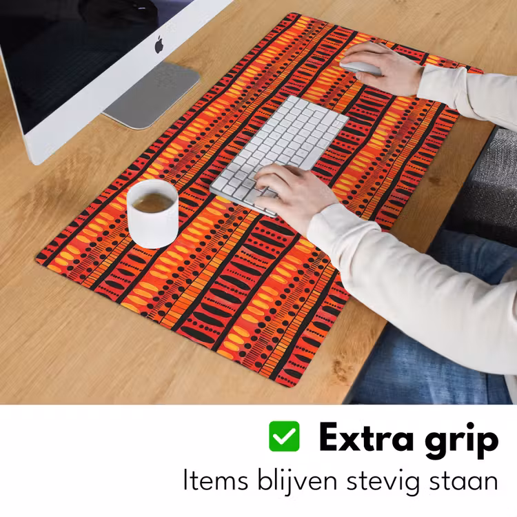 Bureau onderlegger - Rood - Oranje - Etnisch - Expressief - Patroon — 6