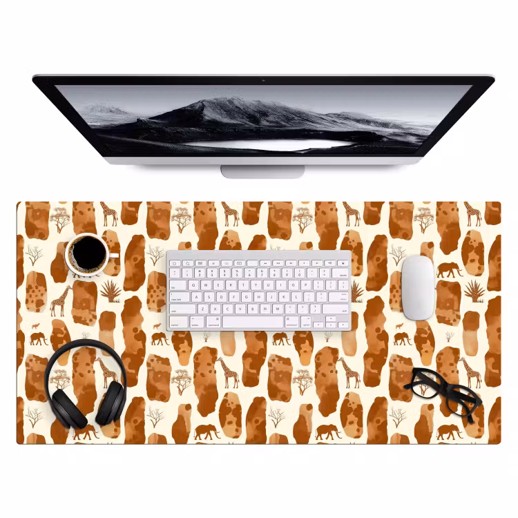 Bureau onderlegger - Terracotta - Safari - Dieren - Patroon — 4