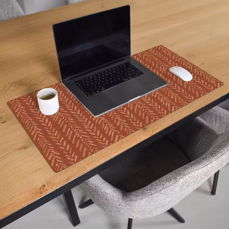 Bureau onderlegger - Terracotta - Visgraat - Ambachtelijk - Patroon — 3