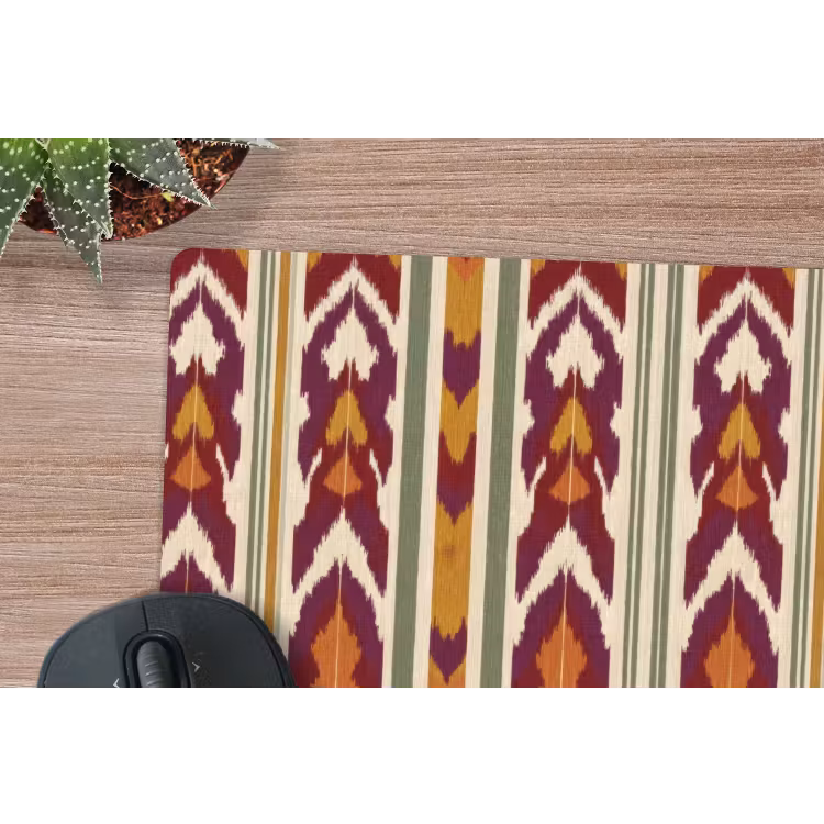 Muismat - Ikat - Bordeauxrood - Etnisch - Patroon — 4