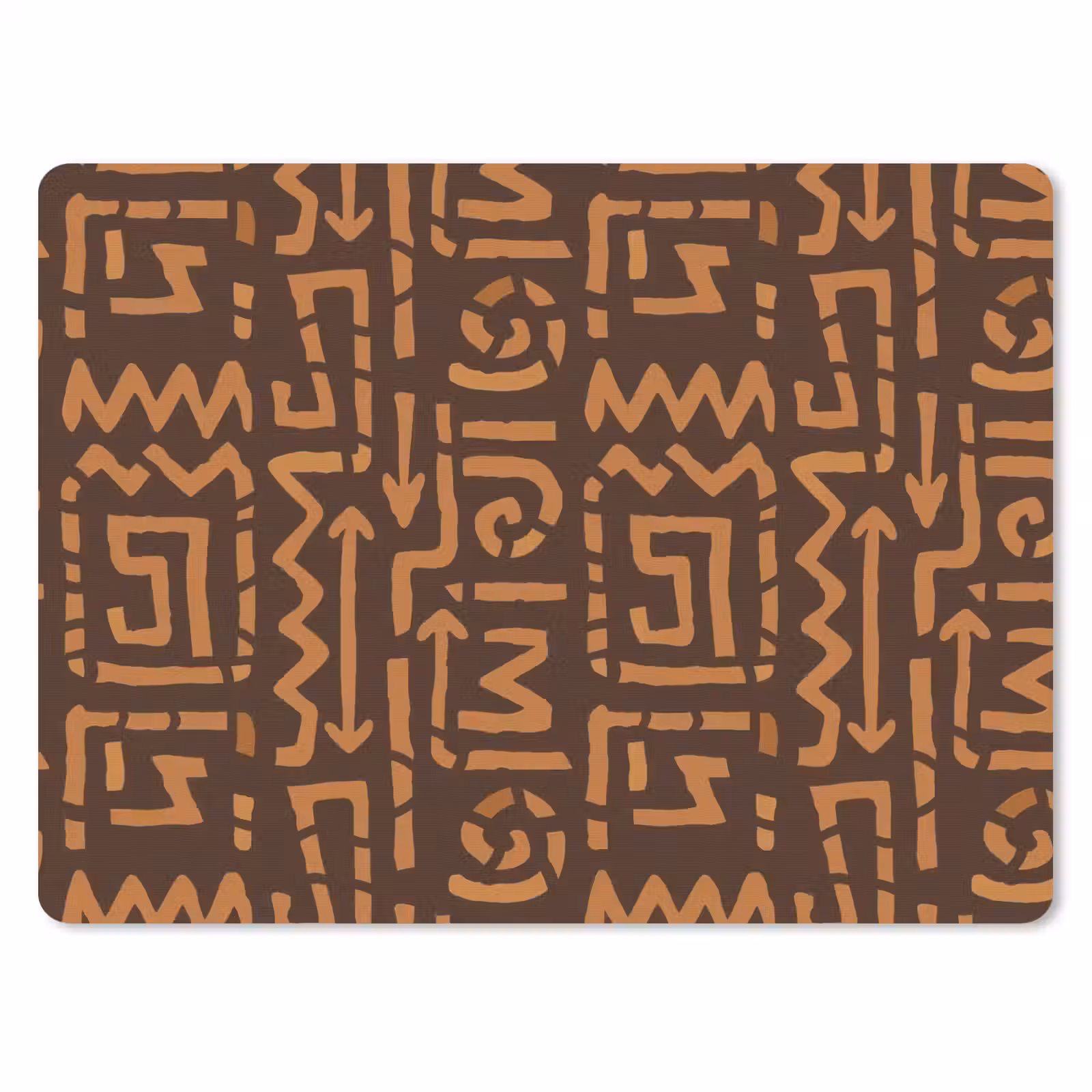 Muismat - Chocoladebruin - Etnisch - Tribaal - Symbolen — 1