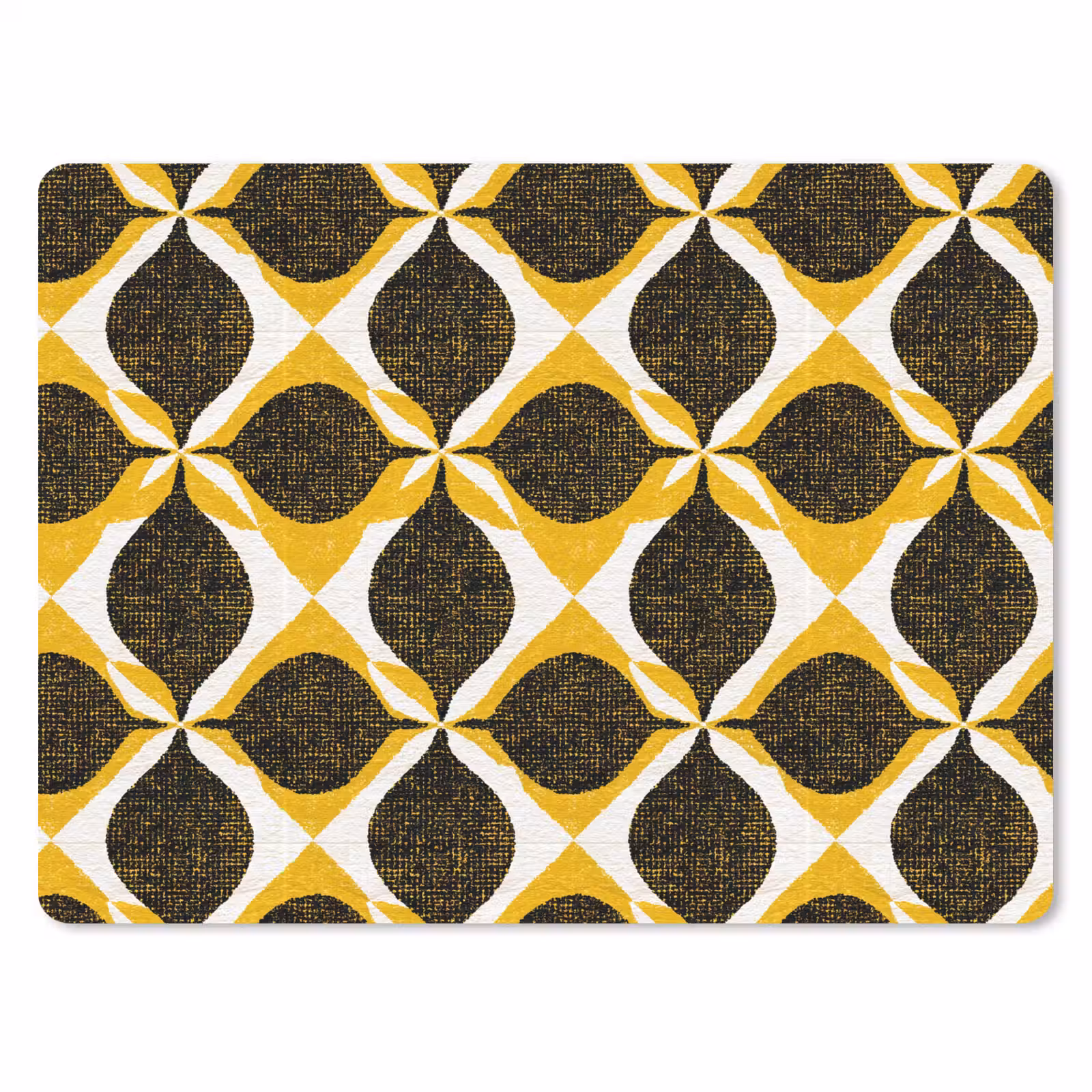 Muismat - Geel - Zwart - Geometrisch - Retro - Textuur — 1
