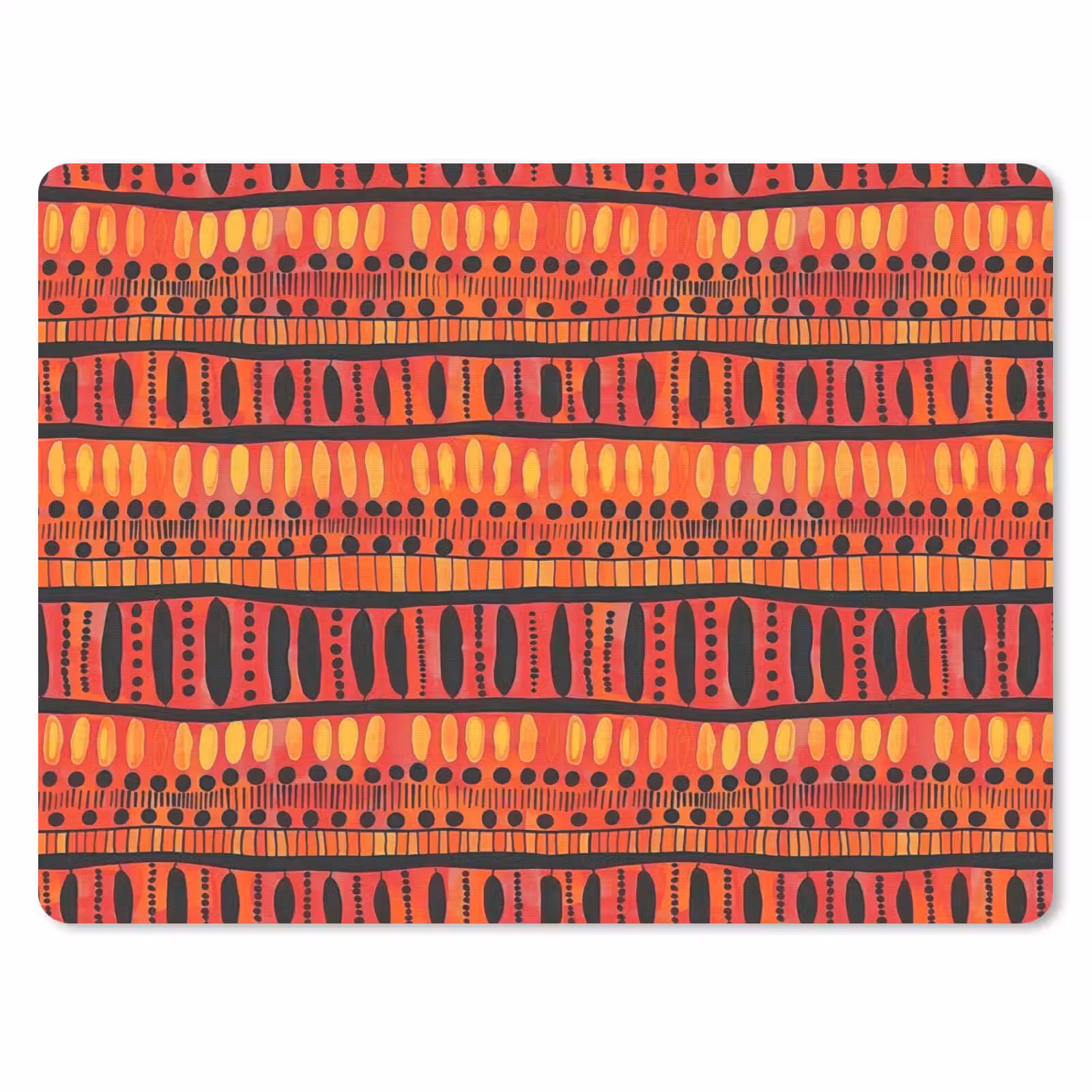 Muismat - Rood - Oranje - Etnisch - Expressief - Patroon — 1